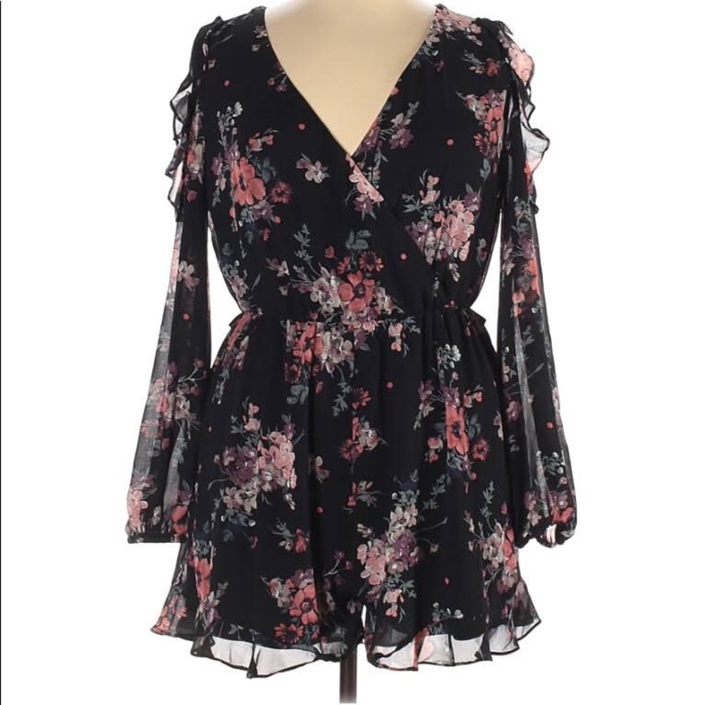 Floral Cold shoulder Romper